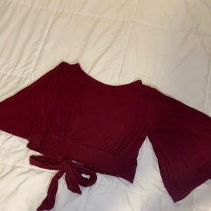 A burgundy red Long sleeve